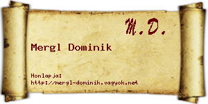 Mergl Dominik névjegykártya